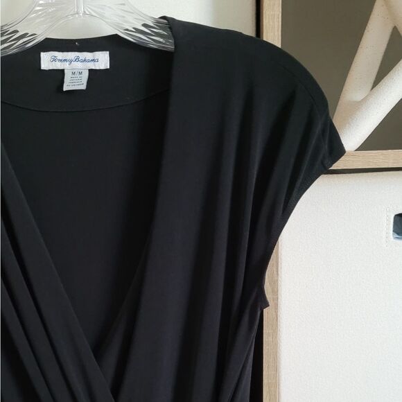 Tommy Bahama black draped dress size M - Picture 5 of 10
